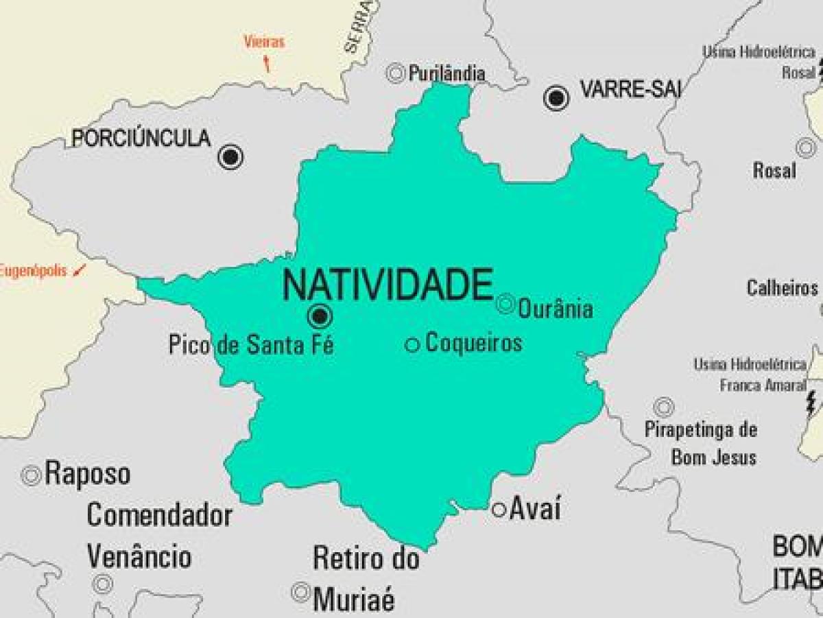 რუკა Natividade მუნიციპალიტეტის