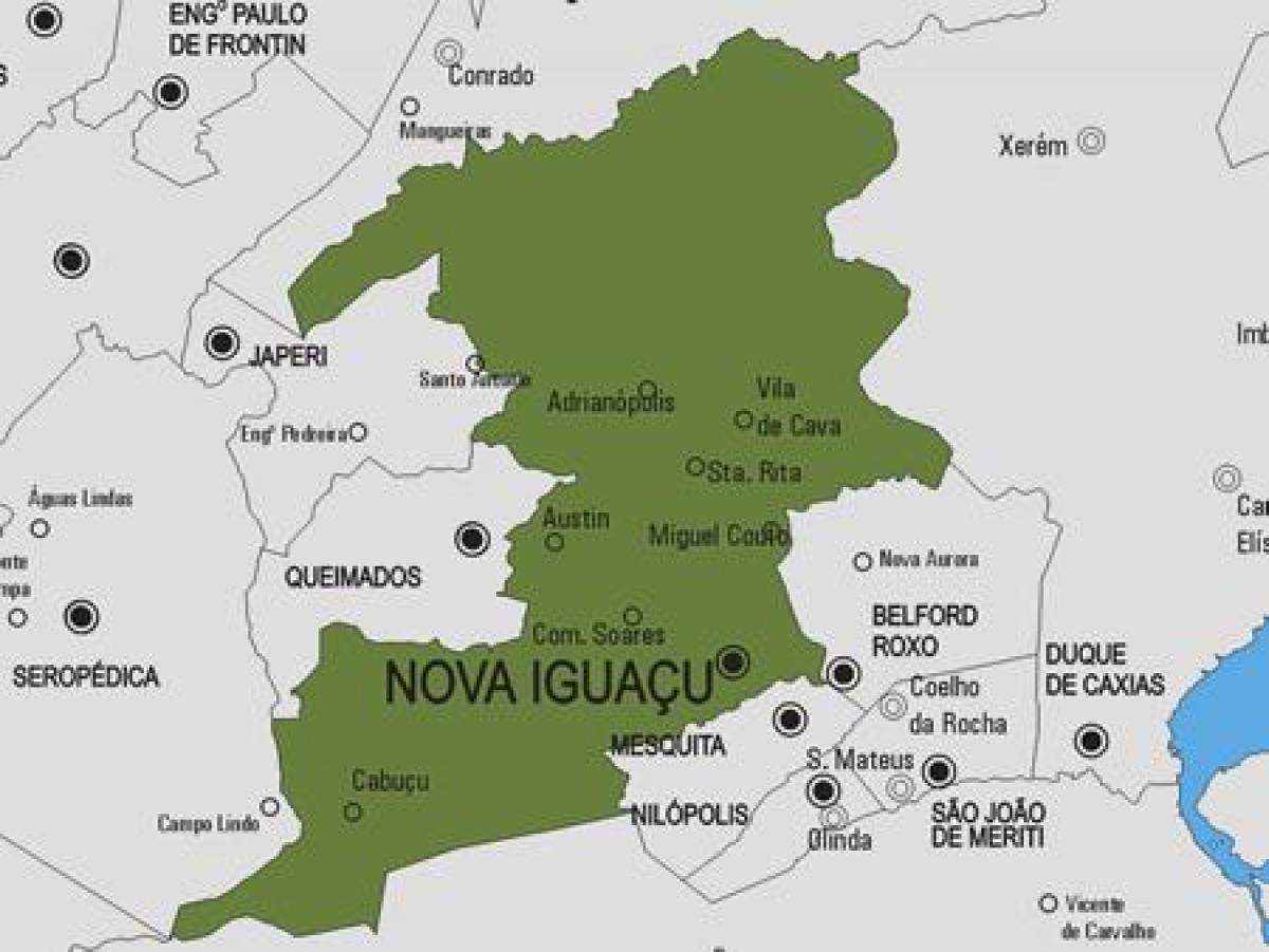რუკა Nova Iguaçu მუნიციპალიტეტის