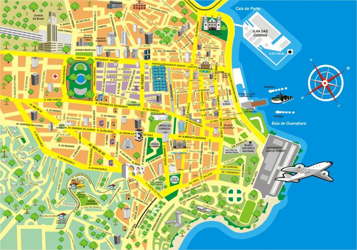 რუკა ატრაქციონები რიო-დე-ჟანეიროში