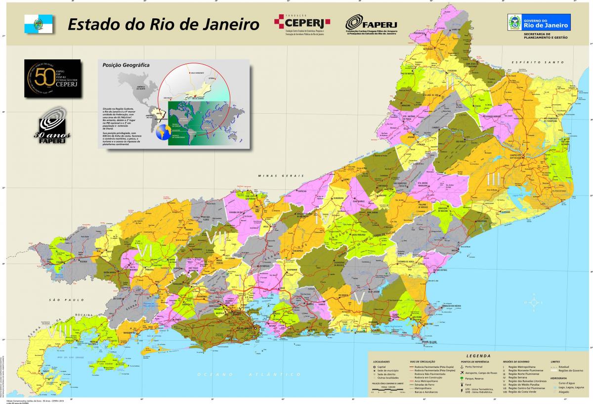 რუკა მუნიციპალიტეტები რიო-დე-ჟანეიროში