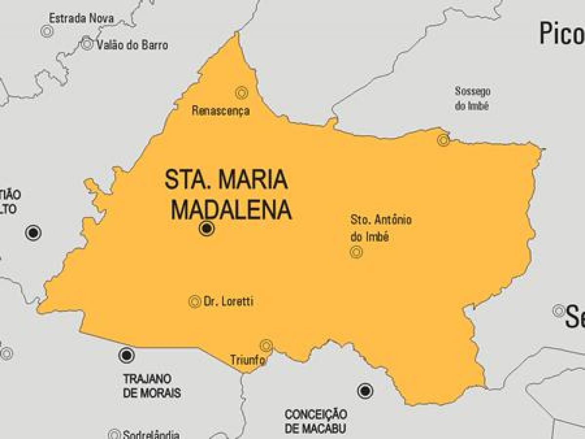რუკა სანტა მარია Madalena მუნიციპალიტეტის