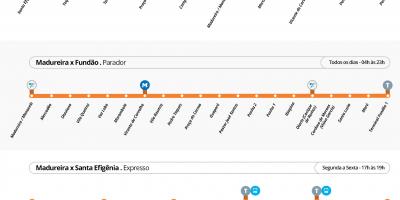 რუკა BRT TransCarioca - სადგურები