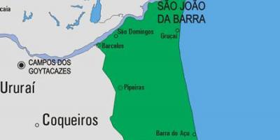 რუკა São João da Barra მუნიციპალიტეტის