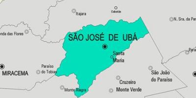 რუკა სან ხოსე დე Ubá მუნიციპალიტეტის