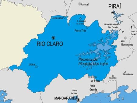 რუკა რიო Claro მუნიციპალიტეტის