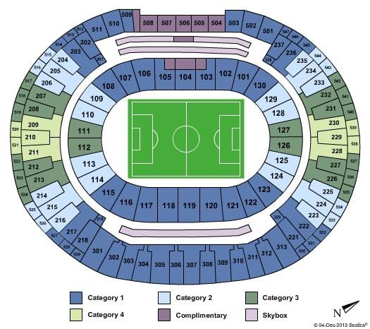 რუკა სტადიონი Maracanã sièges