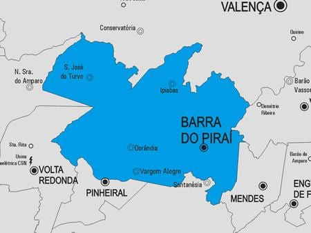 რუკა Barra ნუ Piraí მუნიციპალიტეტის