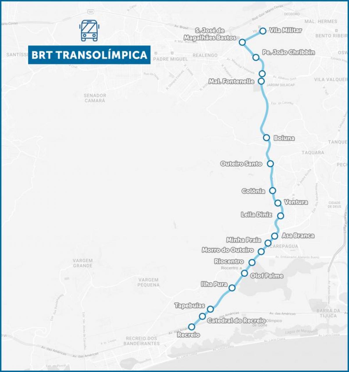 რუკა BRT TransOlimpica