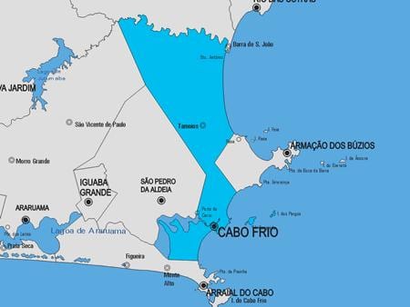 რუკა Cabo Frio მუნიციპალიტეტის