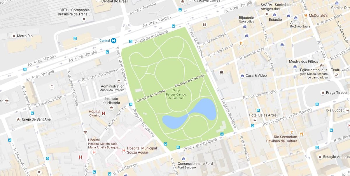 რუკა Campo de Santana პარკი