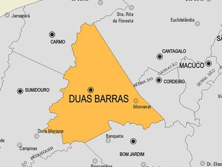 რუკა Duas Barras მუნიციპალიტეტის