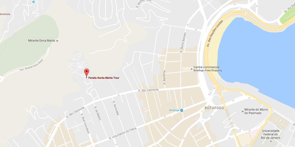 რუკა favela Santa Marta