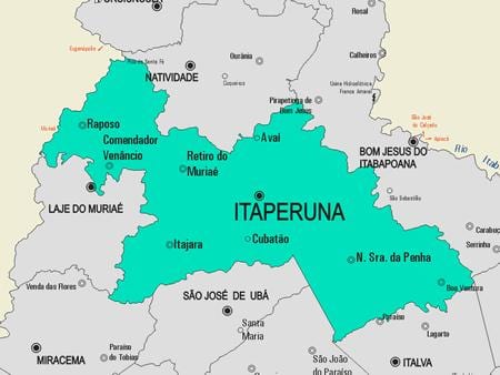 რუკა Itaperuna მუნიციპალიტეტის
