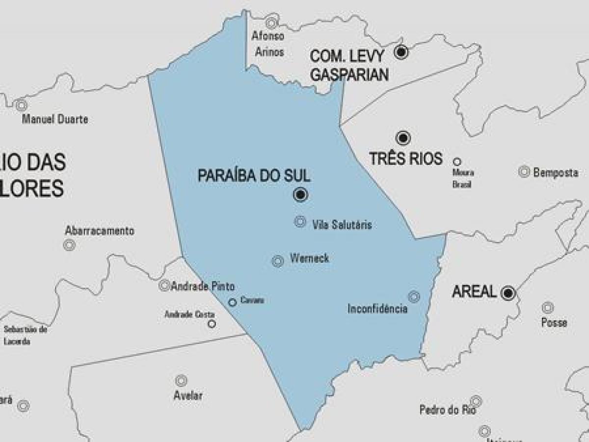 რუკა Paraíba do Sul მუნიციპალიტეტის