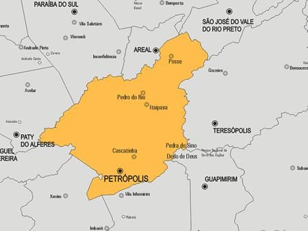 რუკა Petrópolis მუნიციპალიტეტის