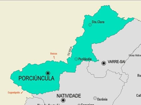 რუკა Porciúncula მუნიციპალიტეტის