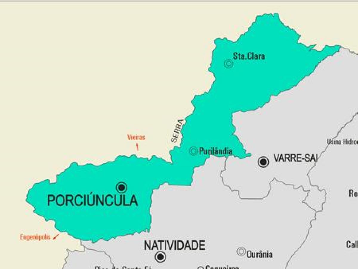 რუკა Porciúncula მუნიციპალიტეტის
