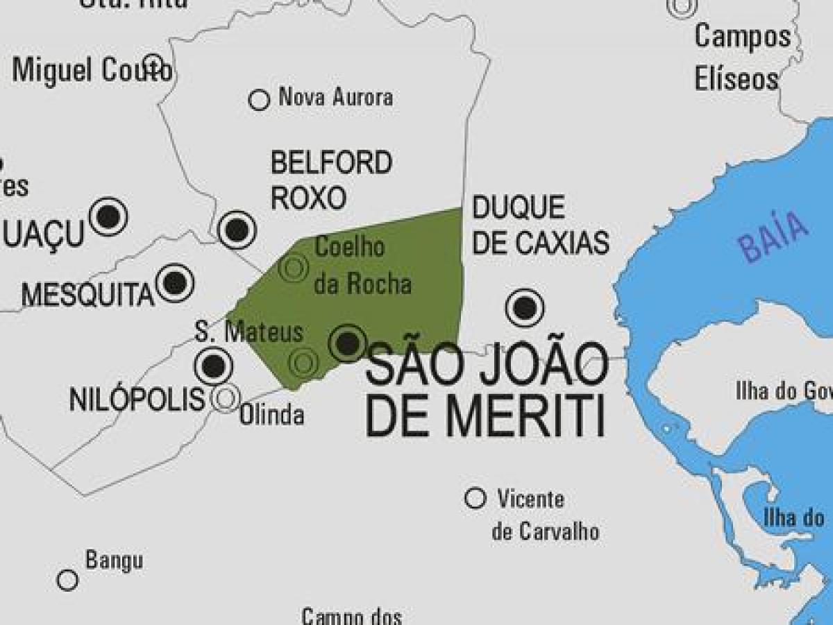 რუკა São ჟოაო დე Meriti მუნიციპალიტეტის
