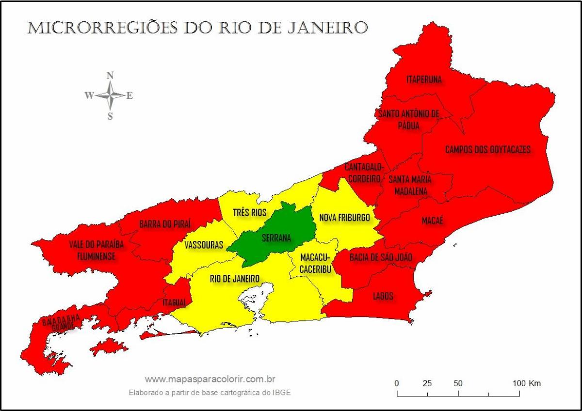 რუკა მიკრო რაიონებს რიო-დე-ჟანეიროში