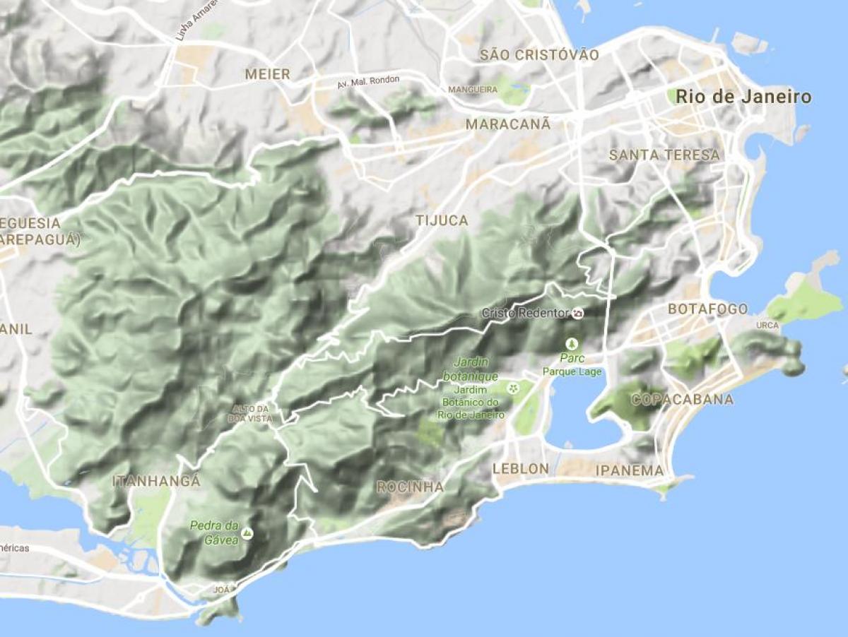რუკა რელიეფის რიო-დე-ჟანეიროში
