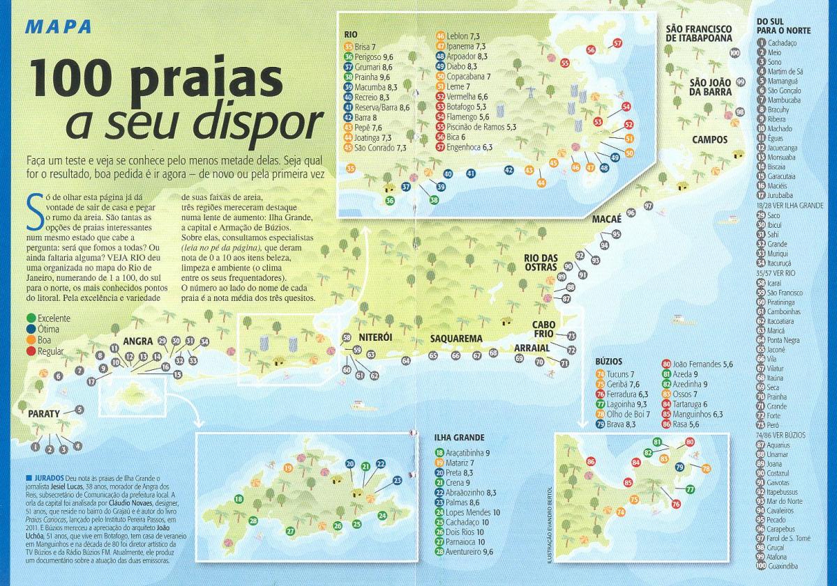 რუკა რიო-დე-ჟანეიროში პლაჟები