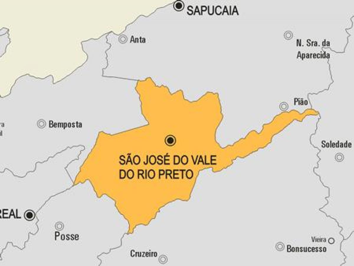 რუკა სან ხოსე ნუ Vale ნუ რიო შავთეთრი მუნიციპალიტეტის