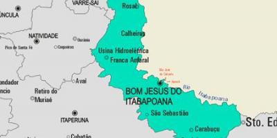 რუკა Bom იესო Itabapoana მუნიციპალიტეტის