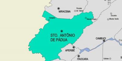 რუკა სანტო ანტონიო დე Pádua მუნიციპალიტეტის